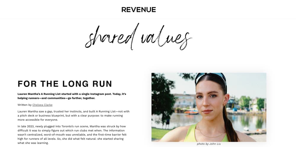 Revenue — Shared Values